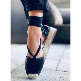 Freesia Espadrilles noires à nouer à la cheville le noir 4