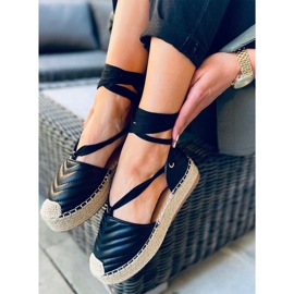 Freesia Espadrilles noires à nouer à la cheville le noir 1