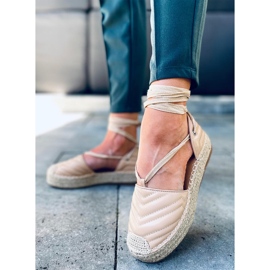 Freesia Espadrilles beiges à nouer à la cheville 2