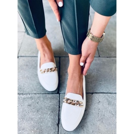 Mocassins à chaîne blancs Addison blanche 1