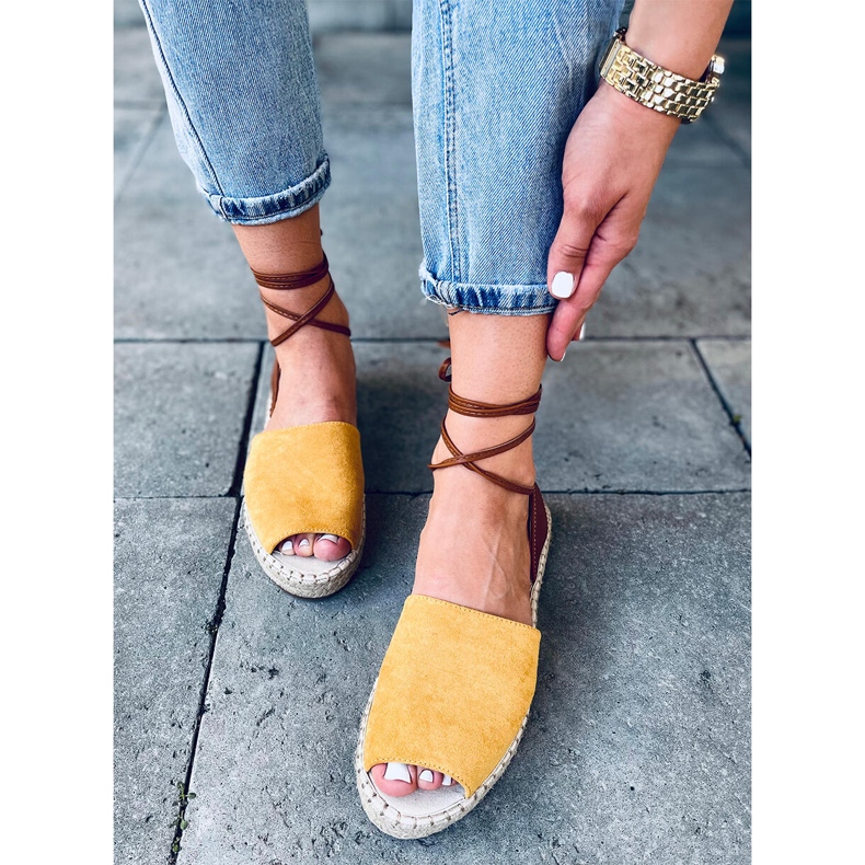 Andrina Espadrilles jaunes pour femme brun 1