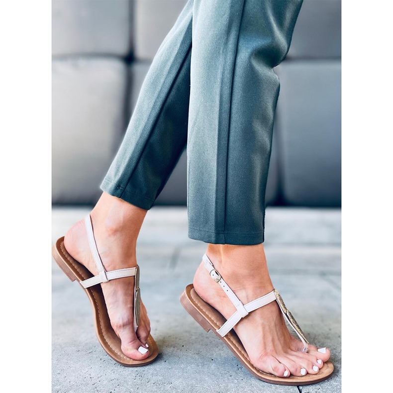 Tongs Attina Beige d'or 1