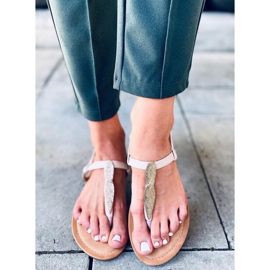 Tongs Attina Beige d'or 2 Tongs Attina Beige d'or 2