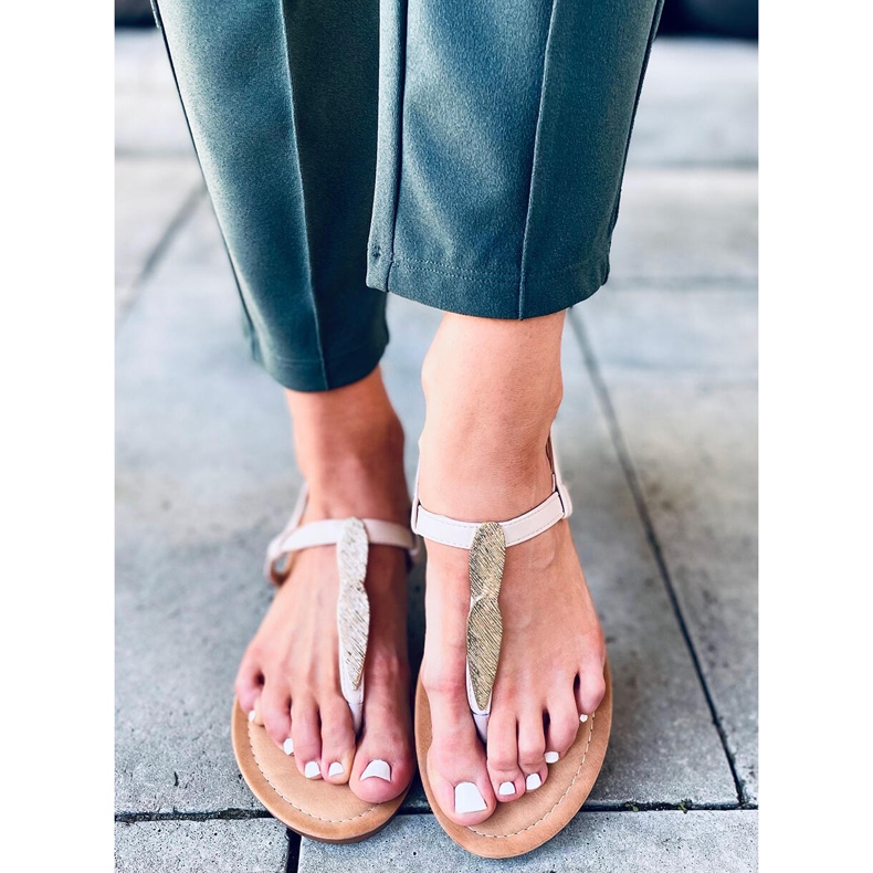 Tongs Attina Beige d'or 2 Tongs Attina Beige d'or 2