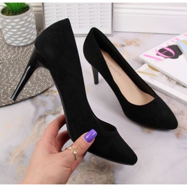 Escarpins stilettos daim noir W Sergio Leone le noir 1