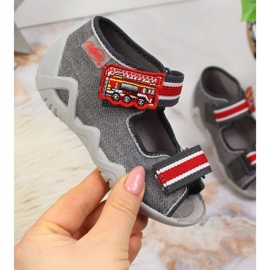 Chaussons gris Velcro gris pour la maternelle Jr. Befado 1