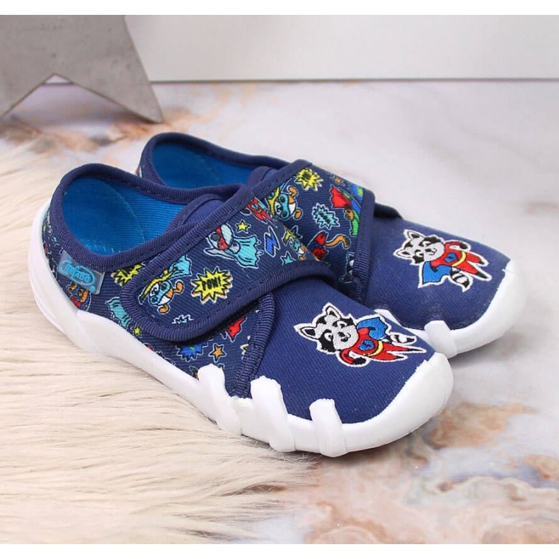 Chaussons velcro Jr. Befado pour la maternelle bleu marine 2