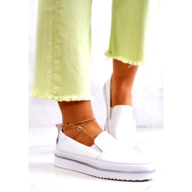 Baskets en cuir pour femmes Slip-On S.Barski Blanc blanche 3