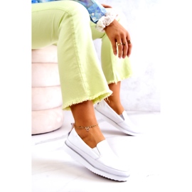 Baskets en cuir pour femmes Slip-On S.Barski Blanc 5