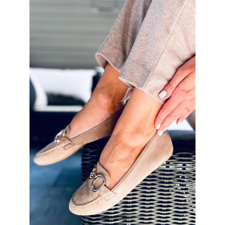 Mocassins femme Porter Kaki beige 1