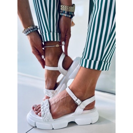 Sandales à semelles hautes Shanti Blanc blanche 2