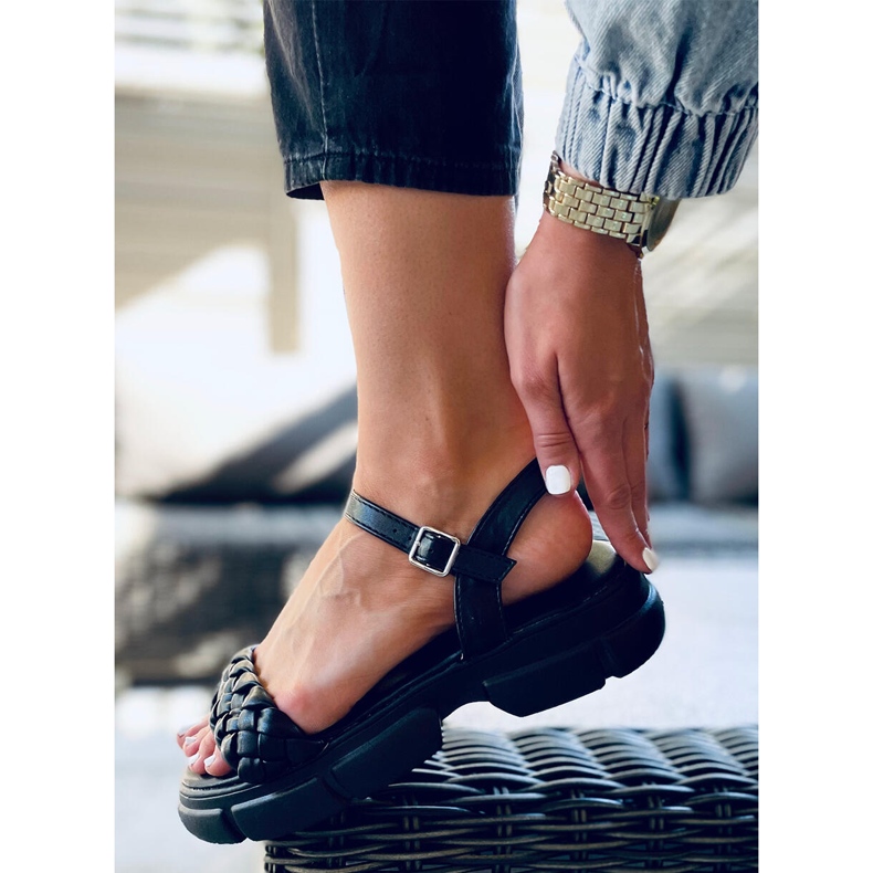 Sandales sur une semelle haute Shanti Black noir 2