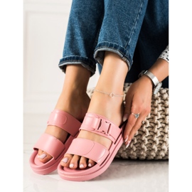 SHELOVET Babouches roses à boucle 1 SHELOVET Babouches roses à boucle 1