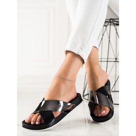 Groto Gogo Pantoufles noires scintillantes le noir 1