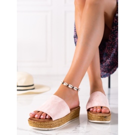 RTX WALK Pantoufles sur une large plate-forme rose 1