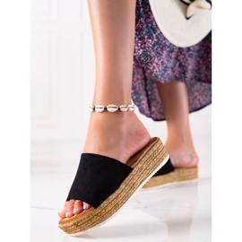 RTX WALK Pantoufles sur une large plate-forme le noir 2