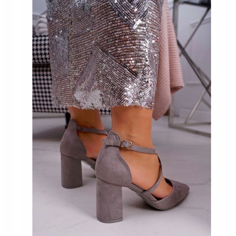 Escarpins à talons pour femmes en gris Spitz 4