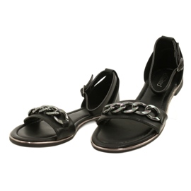Evento Sandales féminines avec chaîne 22SD35-4876 Black le noir 3