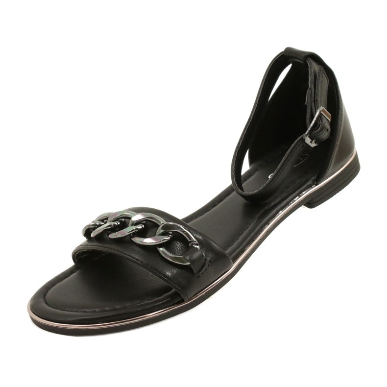 Evento Sandales féminines avec chaîne 22SD35-4876 Black le noir 5