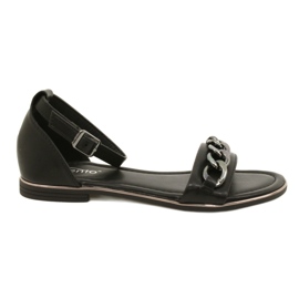 Evento Sandales féminines avec chaîne 22SD35-4876 Black le noir 1