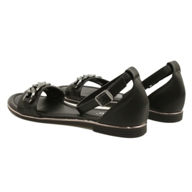 Evento Sandales féminines avec chaîne 22SD35-4876 Black le noir 7