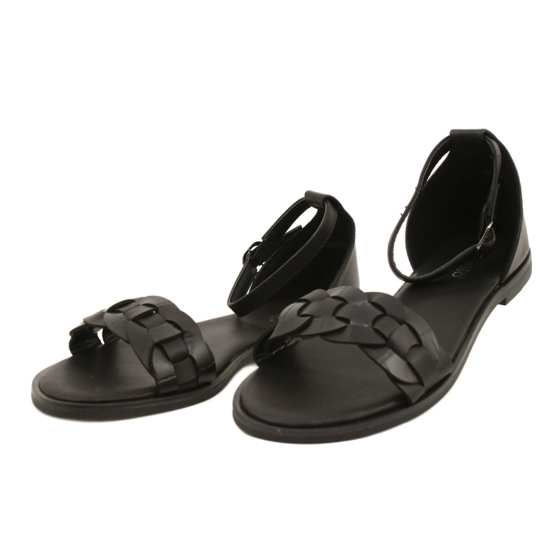 Evento Sandales féminines avec tresse 22SD35-4604 Black noir 2
