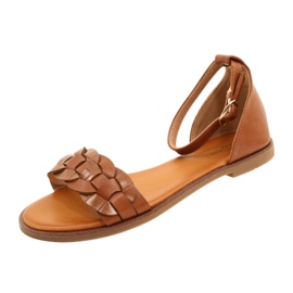 Evento Sandales pour femmes avec une tresse 22SD35-4604 Camel brun 3