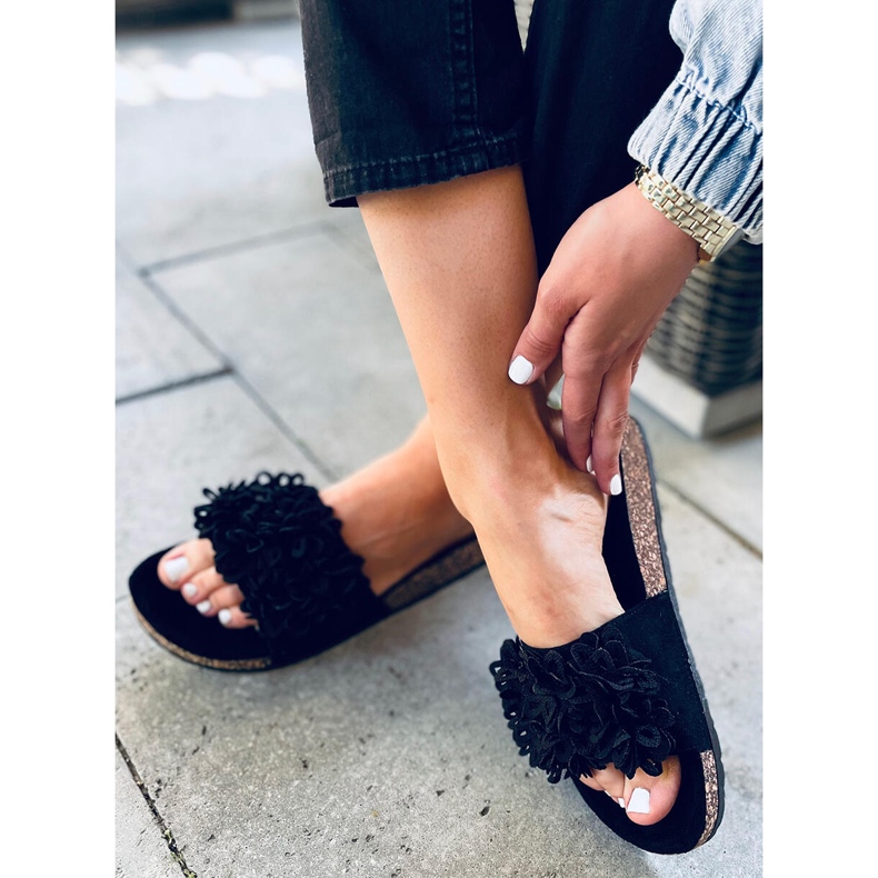 Pantoufles en liège Berry Black noir 1