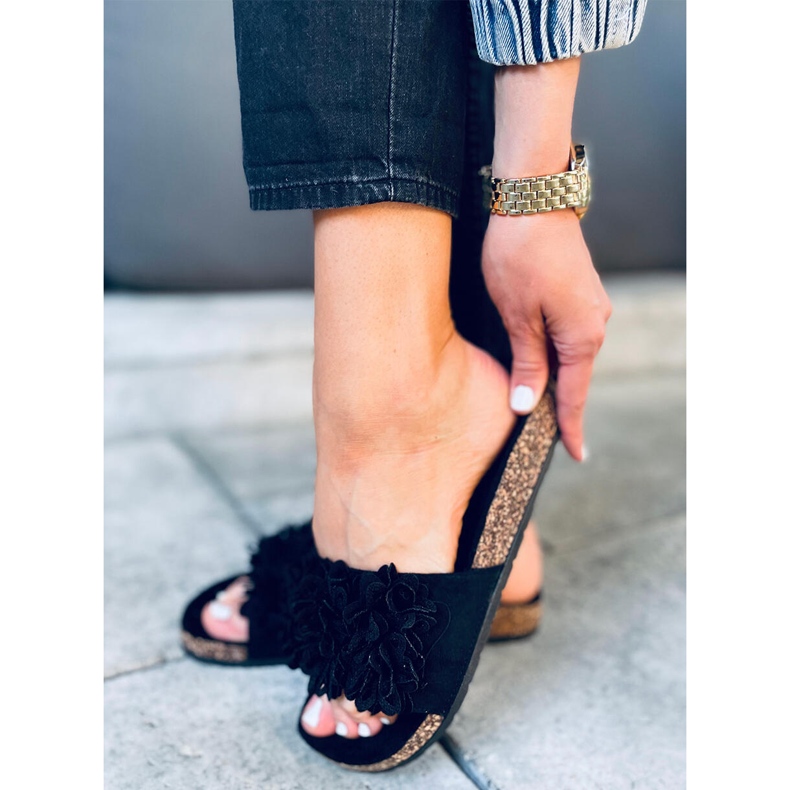 Pantoufles en liège Berry Black le noir 2