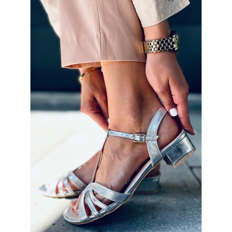 Sandales à petit talon Sparkle Silver argent 2