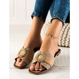 Seastar Chaussons Avec Une Décoration Cubic Zirconia beige 1