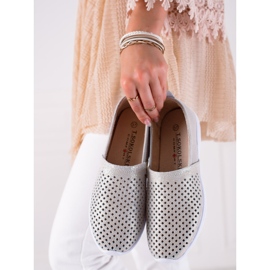 DK Slipons en cuir ajouré gris 1 DK Slipons en cuir ajouré gris 1