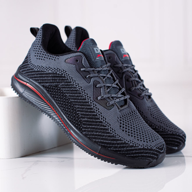 DK Chaussures de sport pour hommes noir gris 2