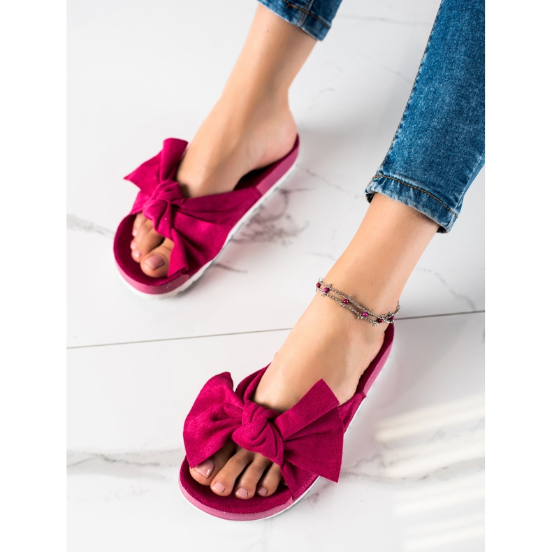 SHELOVET Pantoufles À La Mode Avec Un Noeud rose 1