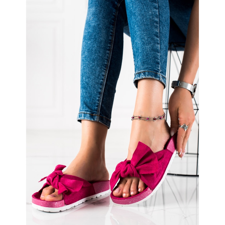 SHELOVET Pantoufles À La Mode Avec Un Noeud rose 2