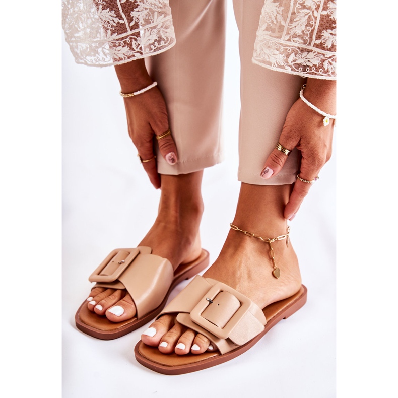 FE1 Pantoufles à la mode pour femmes pour l'été Cappuccino Sylvia beige 2