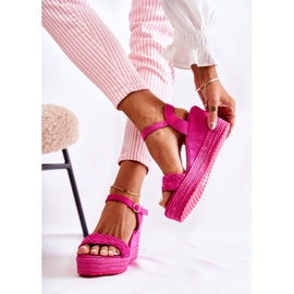 FB2 Sandales Compensées Daim Fuchsia Gabriel rose 2