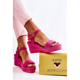 FB2 Sandales Compensées Daim Fuchsia Gabriel rose 4