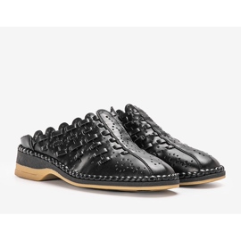 Chaussons Breno noirs ajourés 1