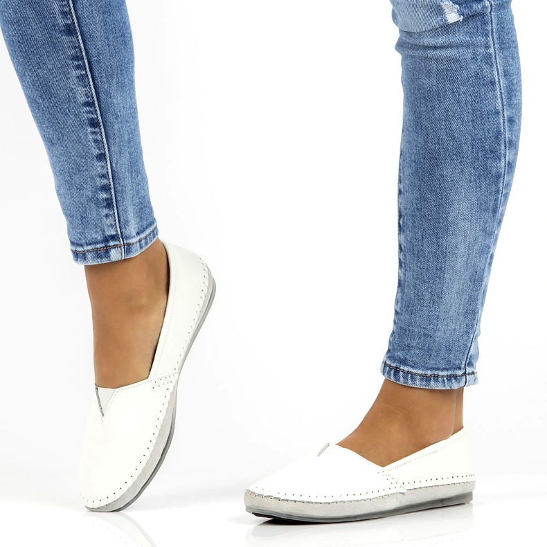 Chaussures en cuir Filippo DP031 / 22 WH blanche gris 6