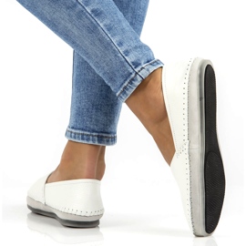 Chaussures en cuir Filippo DP031 / 22 WH blanche gris 1