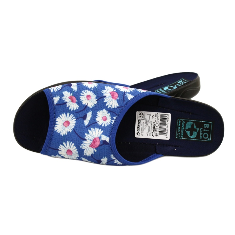 Adanex Chaussons Femme Avec Fleurs Gadane SAK1 27153 blanc bleu rose 6