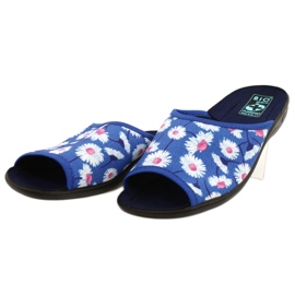 Adanex Chaussons Femme Avec Fleurs Gadane SAK1 27153 blanche bleu rose 3