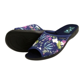 Chaussons femme à fleurs Adanex Sara SAK1 27272 bleu marin bleu rose vert 5