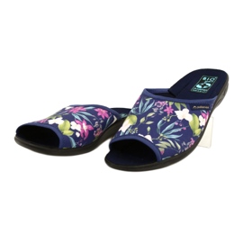 Chaussons femme à fleurs Adanex Sara SAK1 27272 bleu marin bleu rose vert 3
