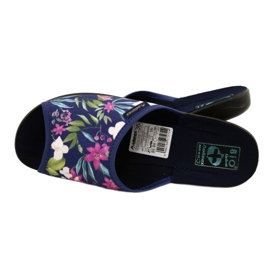 Chaussons femme à fleurs Adanex Sara SAK1 27272 bleu marine bleu rose vert 6