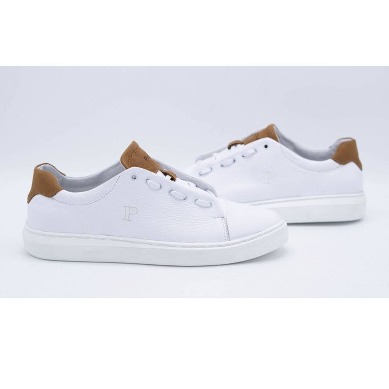 Polbut Chaussures de sport en cuir pour hommes 2109 blanches 4