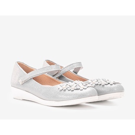 Ballerines brillantes grises pour enfant Alaja argent 1