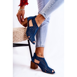 Bottes ajourées sur tige Maciejka 04593-17 Bleu marine 1 Bottes ajourées sur tige Maciejka 04593-17 Bleu marine 1