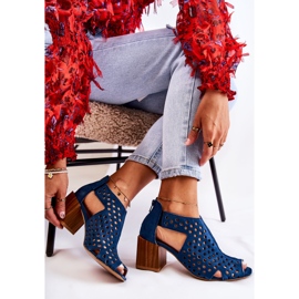 Bottes ajourées sur tige Maciejka 04593-17 Bleu marine 2 Bottes ajourées sur tige Maciejka 04593-17 Bleu marine 2